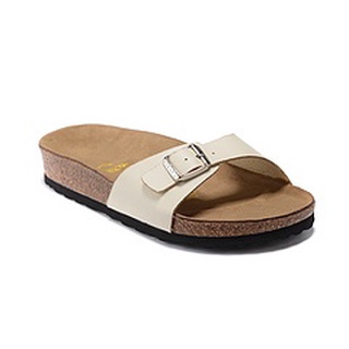 Birkenstock รองเท้าแตะแพลตฟอร์ม วีเนียร์ สีขาว สไตล์เยอรมัน สําหรับผู้หญิง