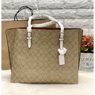 COACH MOLLIE TOTE IN SIGNATURE CANVAS White  ((1665))