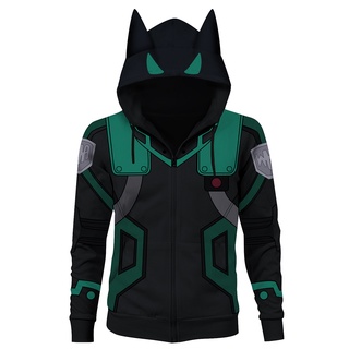 พร้อมส่ง เสื้อแจ็กเก็ตคอสเพลย์ My Hero Academia Movie3 World Heroes Mission Midoriya Izuku มีซิป