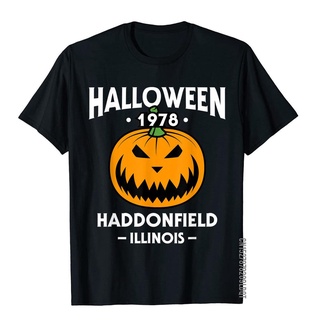 เสื้อยืดผ้าฝ้าย เสื้อยืดท็อป ผ้าฝ้าย พิมพ์ลายฮาโลวีน Haddonfield 1978 สําหรับผู้ชาย