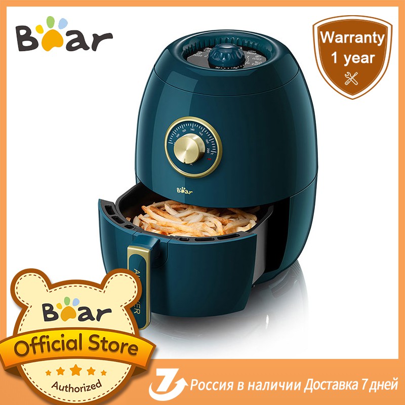 Bear 3L Air Fryer 1350W Electric Deep Fryers Oil Free Health Fryer  Adjustable Timing Cake French