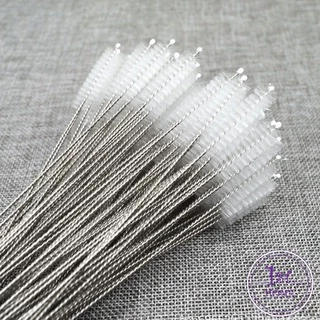 จุกนม ขนไนล่อน แปรงล้างหลอดดูด ไม่ทำให้เป็นรอย Stainless steel soft straw straw brush