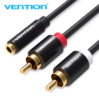 Vention สายเคเบิล แบบดั้งเดิม 3.5 มม. ไปยัง 2 RCA ชาย แจ็ค Aux สายไฟเชื่อมต่อ VAB-R01