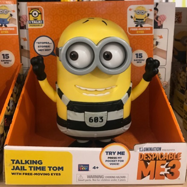 Minion talking 'Jail Time Tom' ชุดนักโทษ (พูดได้ พร้อมตาขยับได้)