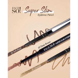 🤎 เฟสโซ ซุปเปอร์ สลิม อายบราว เพนซิล 🤎 FACE SO SUPER SLIM EYEBROW PENCIL 🤎