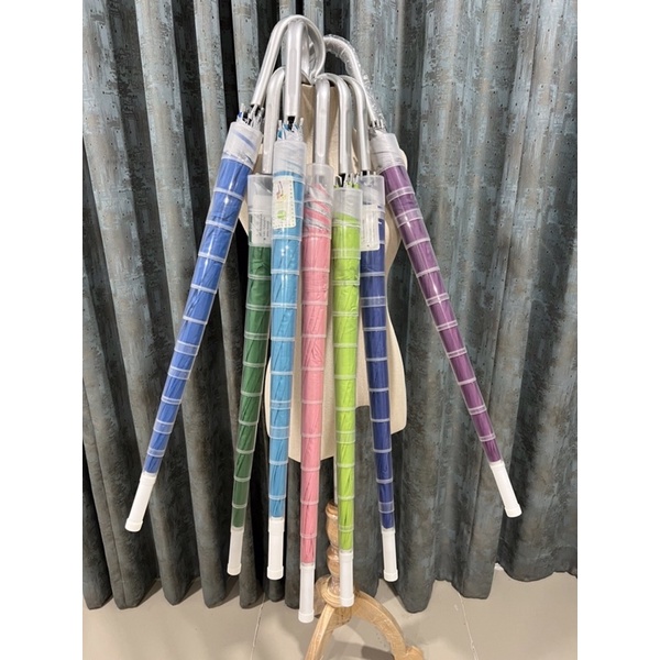 ร่มยาว ขนาด 24 นิ้ว ร่มกันแดดฝน UV สีพื้น มีหลายสีให้เลือก(ร่มถ้วย)