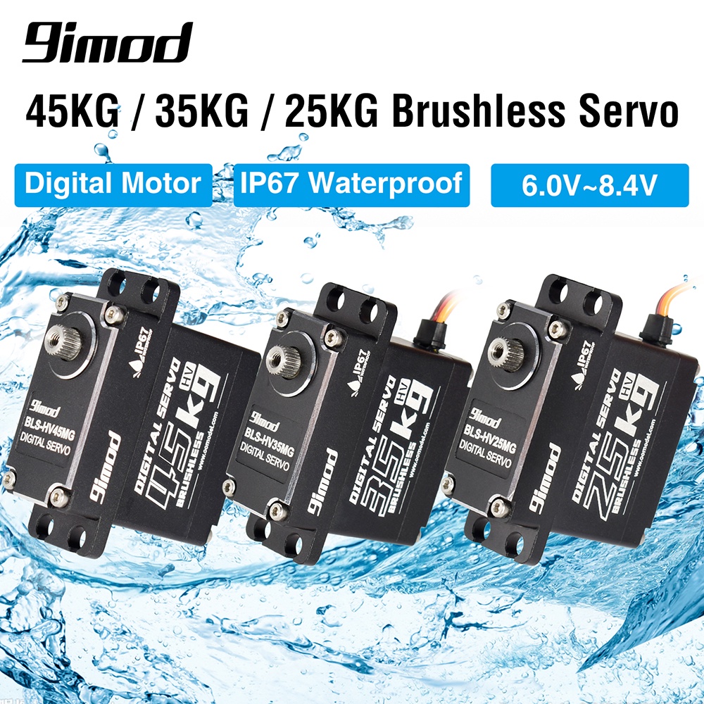 (Free 25T Metal Servo Arm)9imod Waterproof Brushless Servo 45KG 35KG 25KG Metal Gear HV Digital Serv
