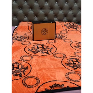 ผ้าห่ม ผ้าห่มนาโน ผ้าห่ม HERMES ผ้าห่มแบรนด์เนม5 ฟุต 150 X 200 cm ชุดผ้าปูที่นอน  Fitted sheet คุณภาพดี เกรดAAA