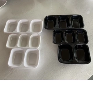 Figure [3 ชิ้น] ถ้วยน้ำจิ้มเมลามีน 2 ช่อง 3 ช่อง ขนาด 4 - 6.25 นิ้ว รุ่น D883