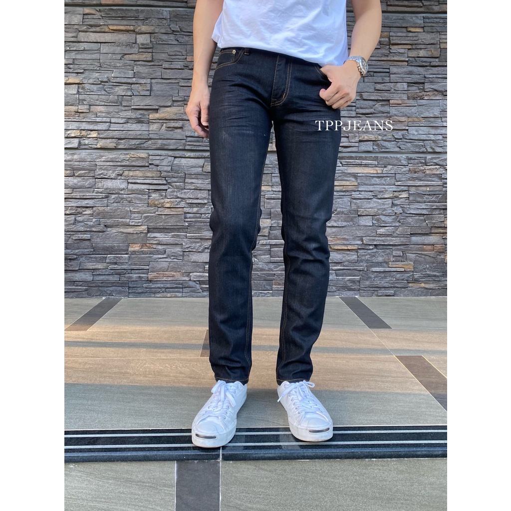 ๋JEANSEXPRESS Dark Slim-Fit Denim กางเกงยีนส์ชายสีดำยีนส์ ทรงสลิมสวย เป้าซิป งานตัดเย็๋บอย่างดี มีไซส์ใหญ่ Size 28-42 ราคา ถูกที่สุด ดีลบีเคเค แกลเลอรีภาพที่ 3