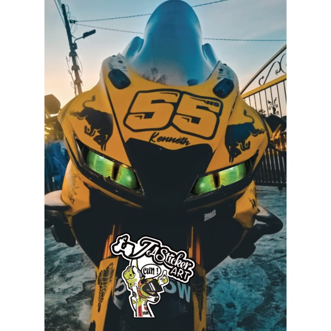 R15 YAMAHA EYE STICKER ( ไฟผ่าน 100%)
