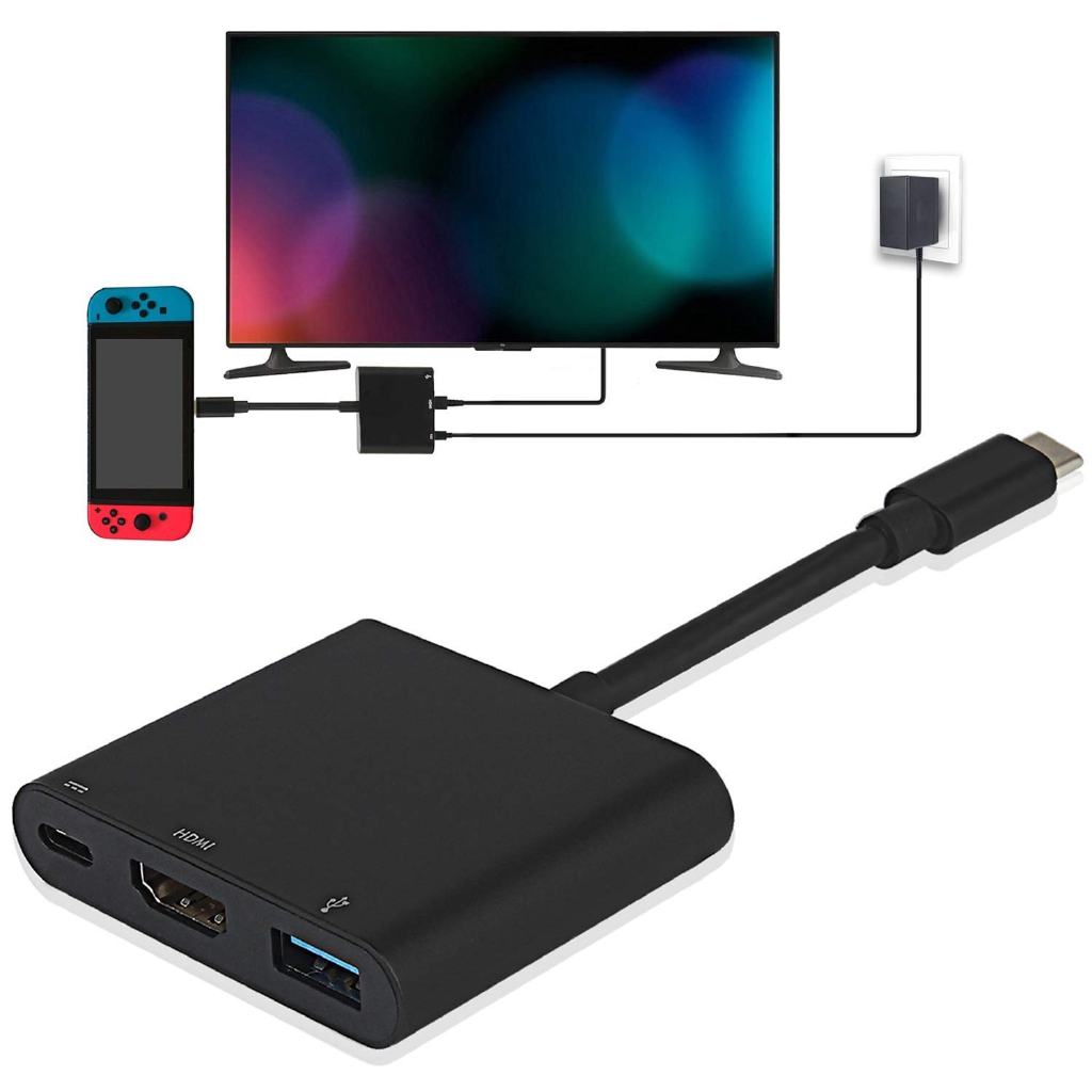 Hdmi Usb C Hub อะแดปเตอร แปลงสายเคเบ ลส าหร บ Nintendo Switch 1080 P Type C To Hdmi Shopee Thailand