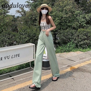 DaDulove💕 2022 New Retro Mint Green Jeans High Waist Loose Wide Leg Pants Straight Pants Fashion Womens Clothing