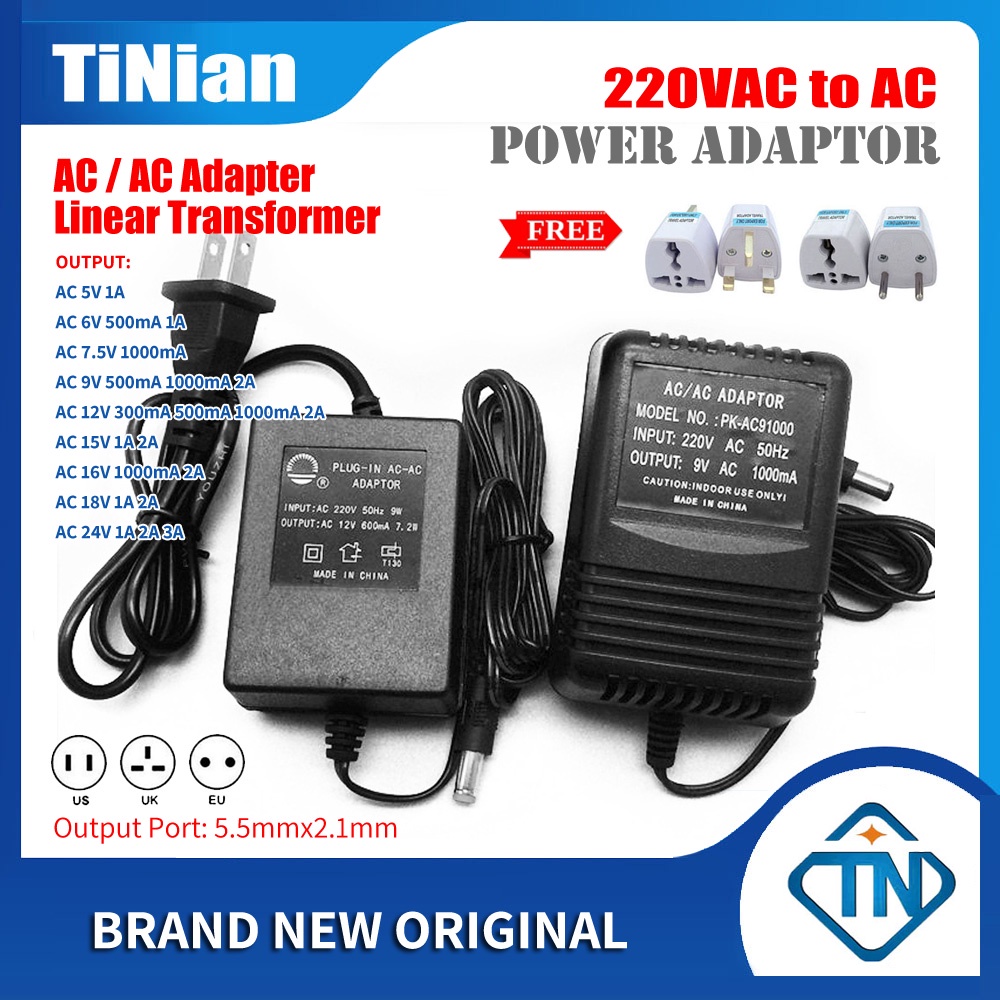 220V AC ถึง AC 15V 16V 18V 24V 600mA 1000mA 2000mA 1A 2A 3A 18VAC 24VAC Adapter หม้อแปลงเชิงเส้นแหล่