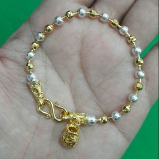 ข้อมือห้อยถุงทองสีสองกษัตริย์ยาว6นิ้ว