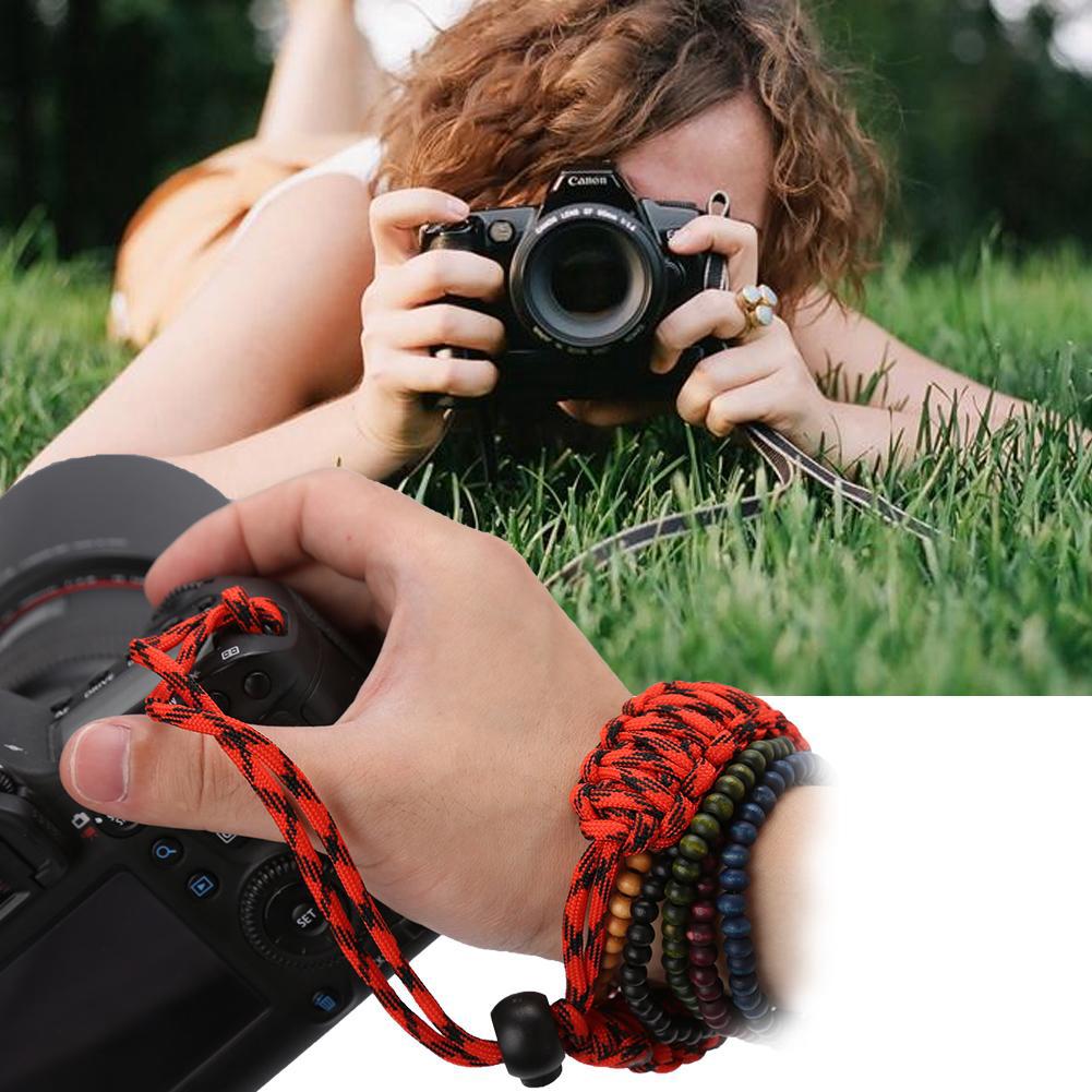 [READY STOCK] Camera Hand Outdoor Lanyard Grip Black Red Wrist Strap Paracord Adjustable