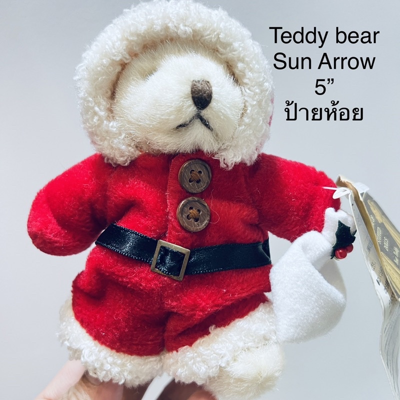 ตุ๊กตา หมี เทดดี้แบร์ Tails & Tales ป้ายห้อย 5” ชุดซานตาคลอส ถอดได้ ป้าย Sun Arrow งานสะสม หายาก สภา