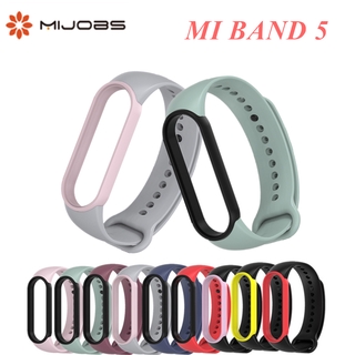 Mijobs สายนาฬิกาข้อมือซิลิโคน สําหรับ Mi Band 5 Miband Smart Band5 Xiaomi Original Jam Tangan