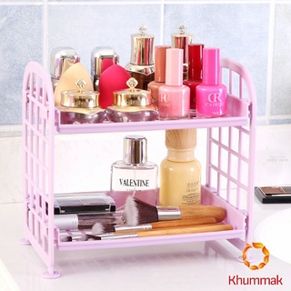 Khummak ชั้นวางของพลาสติก 2 ชั้น จัดระเบียนบนโต๊ะทำงาน จัดส่งคละสี Mini Desktop Shelf