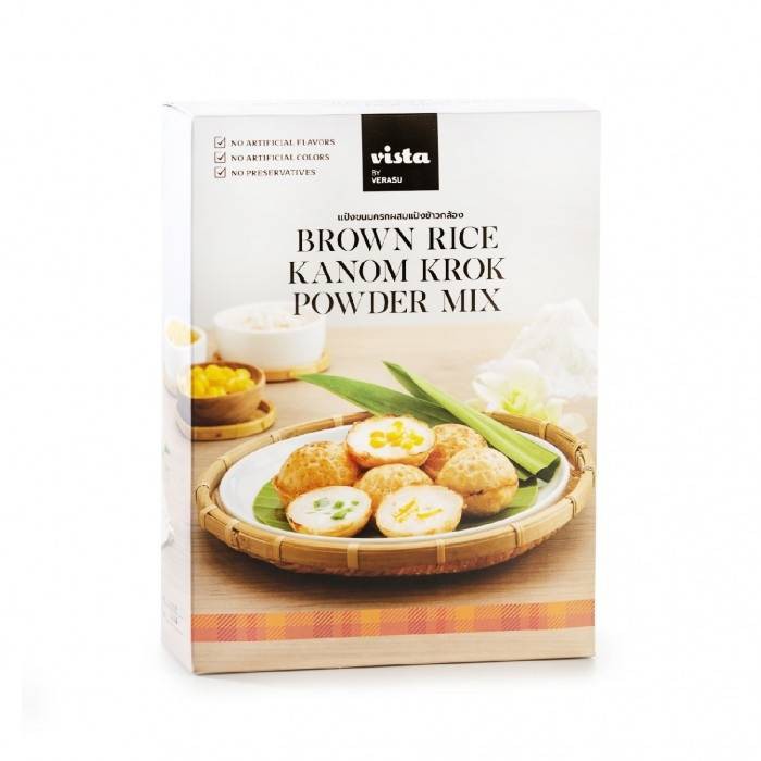แป้งทำขนมครกสำเร็จรูป แป้งขนมครกผสมแป้งข้าวกล้อง ไม่ใส่วัตถุกันเสีย Vista by Verasu วิสต้าคาเฟ่