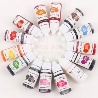 สีเจลผสมอาหาร ขนาด 10 ml. (14 สี / แพค)