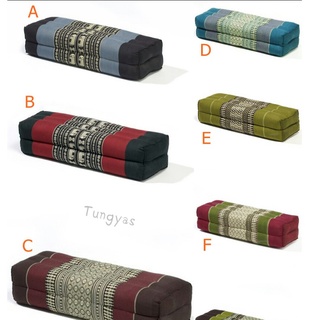 หมอนหนุนยาวเพื่อสุขภาพ ทำจากนุ่น 100% ผ้าขิดไทยโบราณ ผ้าฝ้าย100% Thai yoga block Pillow Kapok100%