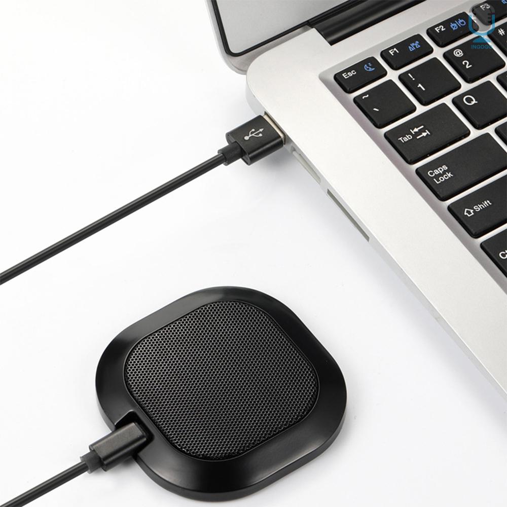Desktop USB Computer Microphone 360 Omnidirectional Noise Reduction Mic ...