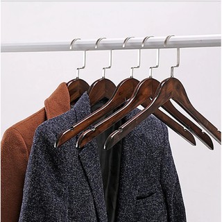 ไม้แขวนเสื้อ ไม้แขวนเสื้อไม้ สีไม้โอ็ค ขนาด 44 CM.(1แพคx5อัน) พร้อมส่ง