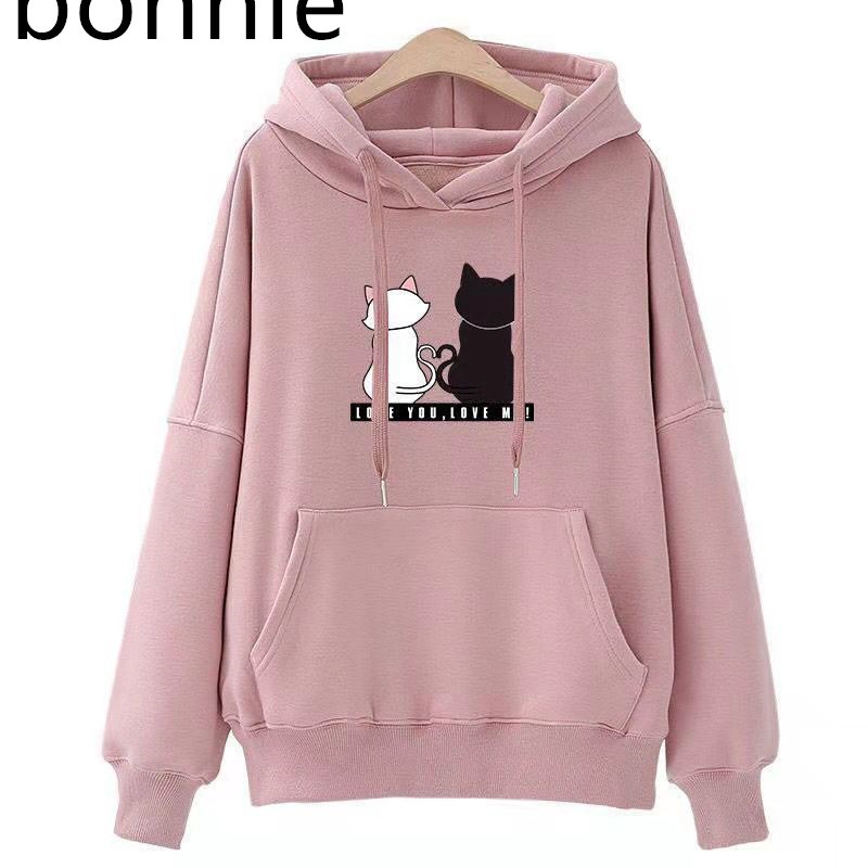 (พร้อมส่ง/ใหม่HG001)Bonnie2025แจ็คเก็ต เสื้อโค้ทแมวฮู้ดด้านหลังหลวมผ้าขนสัตว์หนาเพิ่มลมหมวก#ราคาพิเศษ#