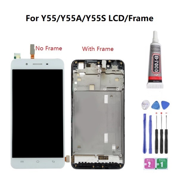 LCD กรอบสําหรับ VIVO Y55 Y55S LCD พร้อมหน้าจอสัมผัส Digitizer Display Assembly เปลี่ยน