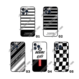 iPhone i12 Mini i12 i12 Pro i12 Pro Max i13 i13 Pro i13 Pro Max เคสสกรีน รวมลาย ขาวดำ เคสมือถือ ลายเส้น ลายสก็อต