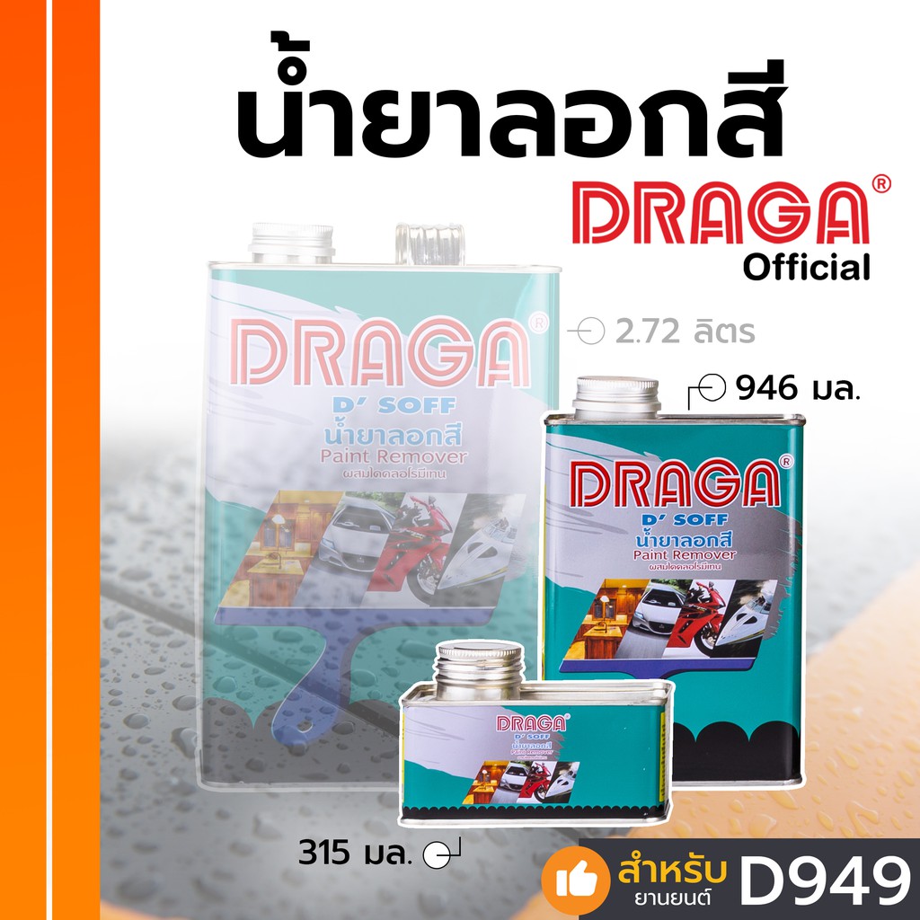 DRAGA น้ำยาลอกสี ลอกสีพื้นผิวต่างๆ โดยไม่ทำลายพื้นผิว ขนาด 315, 946 มล.