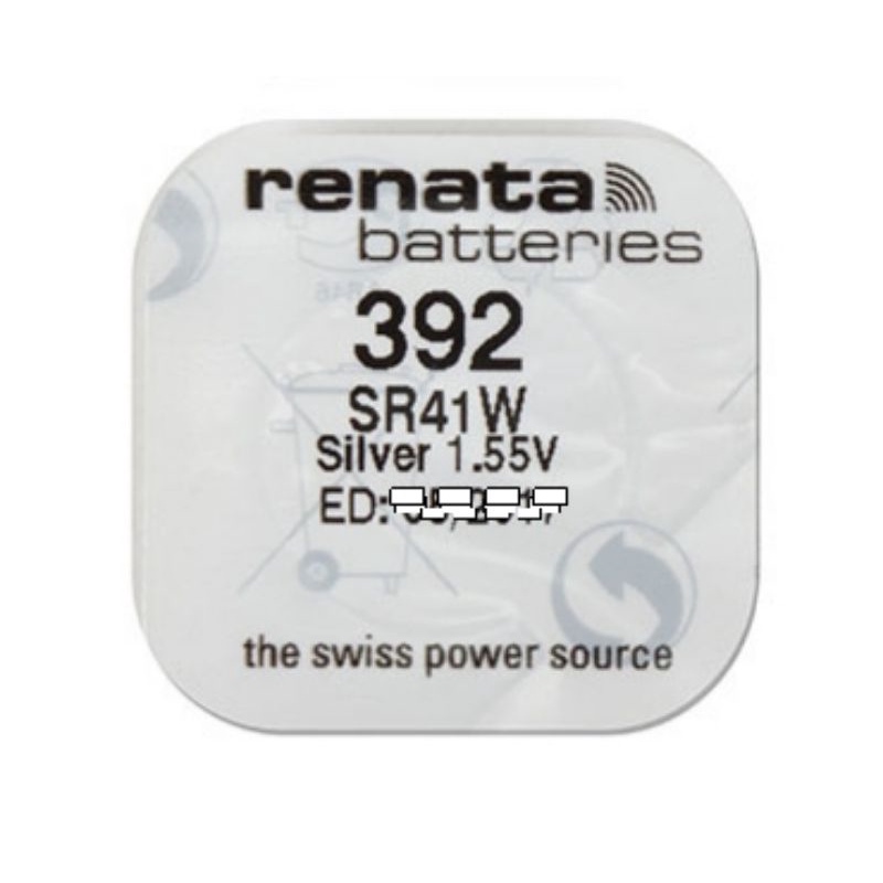 ถ่านกระดุม Renata Sr41W, 392 1.55V ของใหม่ ของแท้ จำนวน 1ก้อน