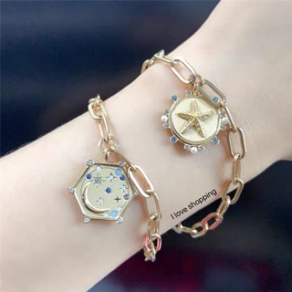 💥ลายพระจันทร์เสี้นวว่าง 1 💥สร้อยข้อมือโซ่ทองSwarovski แท้พร้อมใบรับประกัน 2 ปี รุ่นตามหา หมดแล้วหมดเลย