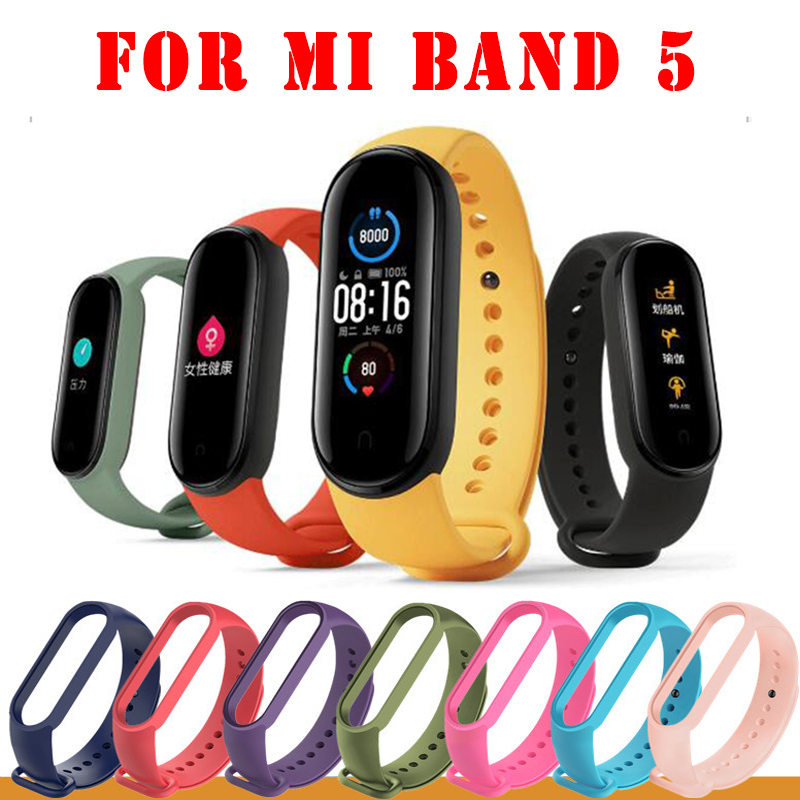 สายคล้องสำหรับ Xiaomi Mi Band 5 Nfc สายรัดข้อมือซิลิโคนสำหรับ Xiaomi Band 4 Miband สีข้อมือสาย Tpu นาฬิกา Xiaomi Smart Watch Accessories Strap Miband Xiaomi Mi Band
