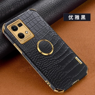 เคสโทรศัพท์มือถือหนัง OPPO Reno7 Z Pro A96 A76 4G 5G Phone Cell Case with 360 Degree Rotating Ring High-end Good Quality Handphone Casing Protective Cover PU Leather Reno 7 7Z 7Pro Reno7Z