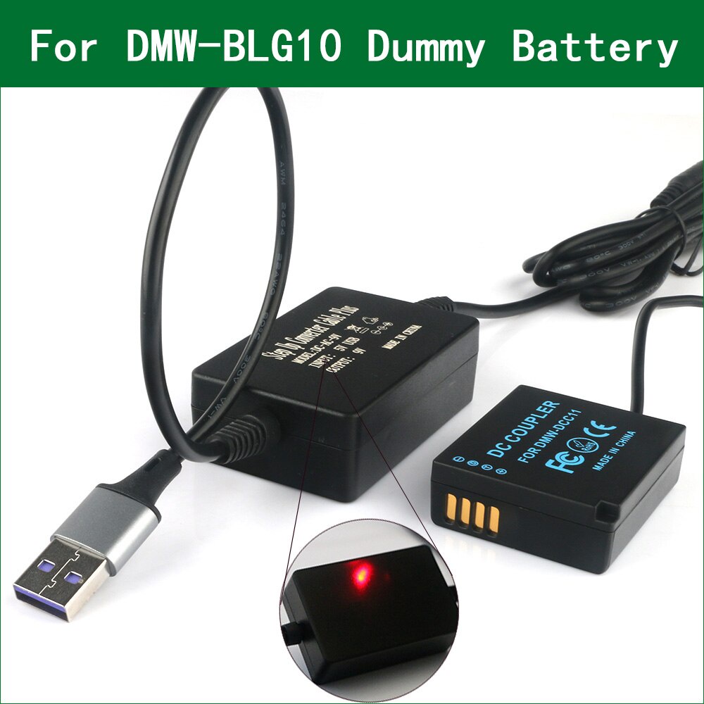 5V 2-4A USB ถึง DMW-BLG10 BLE9 DMW-DCC11 Dummy แบตเตอรี่สําหรับ Panasonic DC-GX9 DC-TX2 DC-G100 DC-G