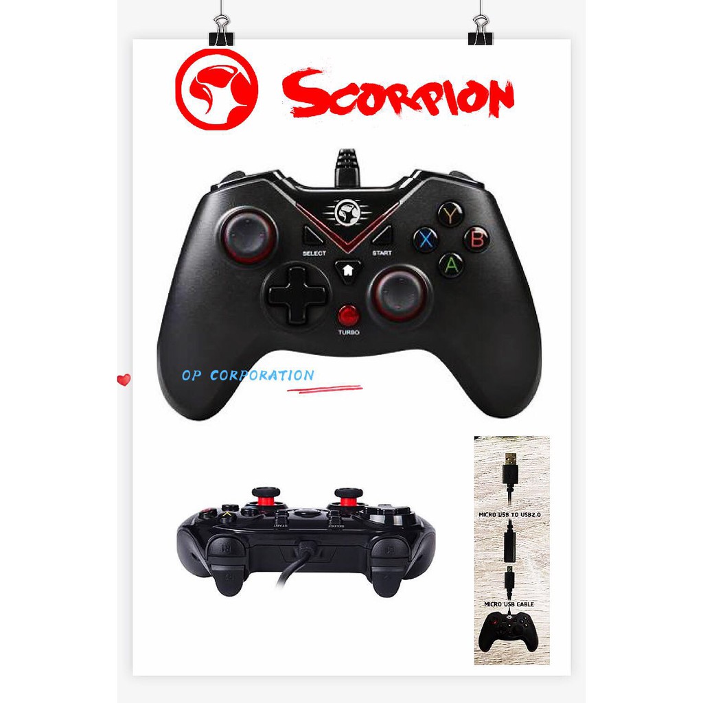 Marvo Gt 016 Joy Scorpion Usb Vibration Gamepad For Pc And Ps3 ฟรี สาย