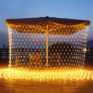 Christmas Ground Plug LED Net Mesh Fairy String Lights/Curtain Decoration Tree Wrapping 8 Modes String Lights