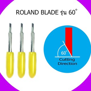 ใบมีดตัดสติ๊กเกอร์ ROLAND BLADE จำนวน 1 กล่อง มี 3 ใบ ขนาด 60 องศา(เงิน)