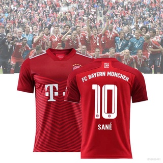 เสื้อกีฬาแขนสั้น ลายทีมชาติฟุตบอล Germany Leroy Sane NO.10 ชุดเหย้า FTB FC Bayern München ทรงหลวม พลัสไซซ์ สําหรับผู้ชาย และผู้หญิง