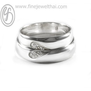 Finejewelthai แหวนเพชร-แหวนอินฟิไนท์-แหวนคู่-แหวนทองคำขาว/ Diamond-Couple-Ring - RC3031cz