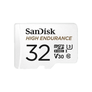 SanDisk High Endurance microSD 32GB (SDSQQNR-032G-GN6IA) สำหรับกล้องวงจรปิด ความเร็วสูงสุดอ่าน 100 MB/s เขียน 40 MB/s