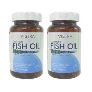 VISTRA Salmon Fish Oil 1000 mg Plus Vitamin E 100 แคปซูล (2 ขวด)