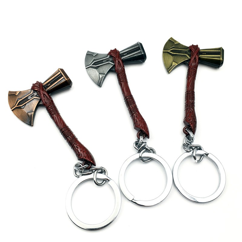 Avengers Endgame Superhero Thor Metal Key Chains Thor Axe Keychain Men Car Women Bag Pendant Accessories