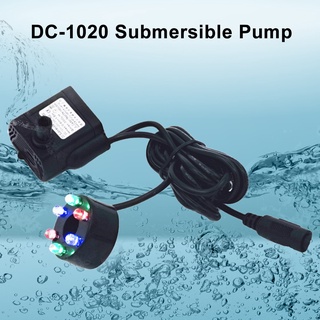 เครื่องปั๊มน้ํา Dc5.5-12V 3W 1020 พร้อมไฟ LED กันน้ํา 6 รู