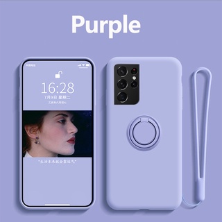 เคสโทรศัพท์มือถือ ซิลิโคน พร้อมแหวนแม่เหล็ก และสายคล้อง สําหรับ Huawei Mate 20 30 40 Pro P40 Pro