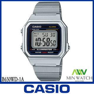 นาฬิกาผู้ชาย Casio รุ่น B650WD CASIO นาฬิกาข้อมือ สายสแตนเลส รุ่นB650WD-1A ใหม่ แบตเตอรี่10 ปี ประกันศุนย์1ปี