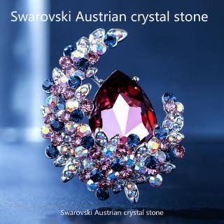 Swarovski Austrian crystal stone brooch female European and American high-grade pin luxury pin to send elder gift