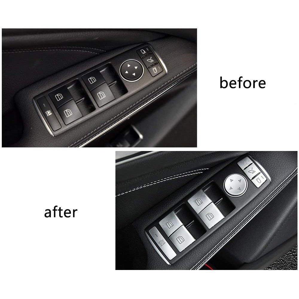 สติกเกอร์ติดปุ่มสวิตช์หน้าต่าง ที่พักแขนประตูด้านใน สําหรับ Benz GLK ML GL a B C E G Class W204 W212 W246 W166 X166 ราคา ถูกที่สุด ดีลบีเคเค แกลเลอรีภาพที่ 7